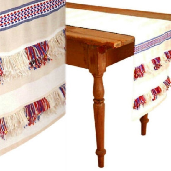 Anthropologie Fringed Cortes Rectangular Table Runner - Picture 7 of 7
